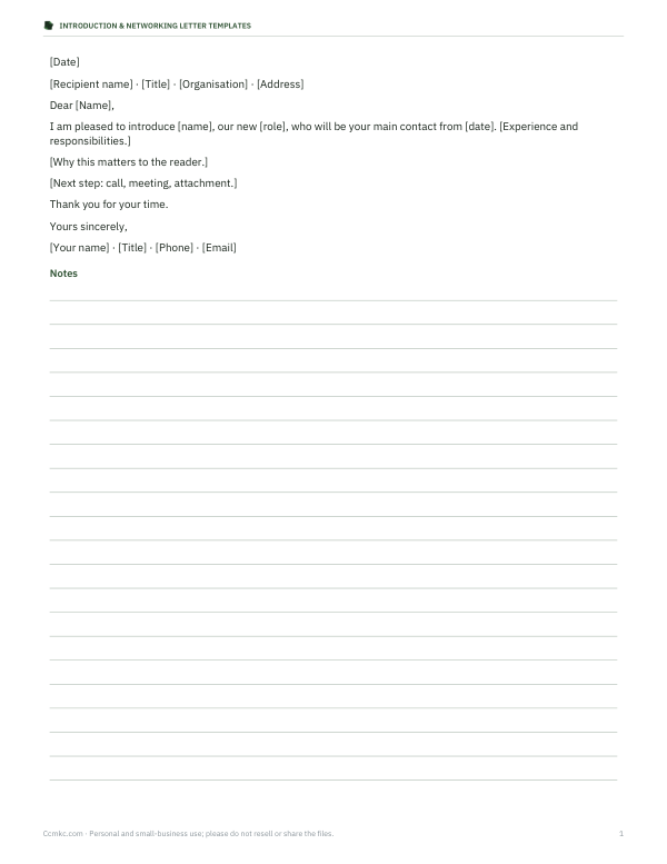Preview of New Team Member Introduction Letter